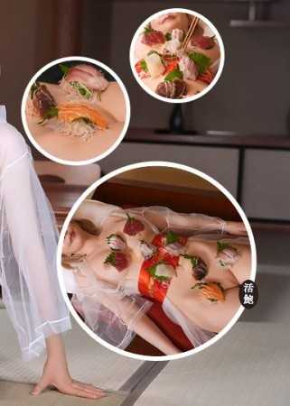 海の幸もブロンド美女の女体も美味！これが女体盛りだ！