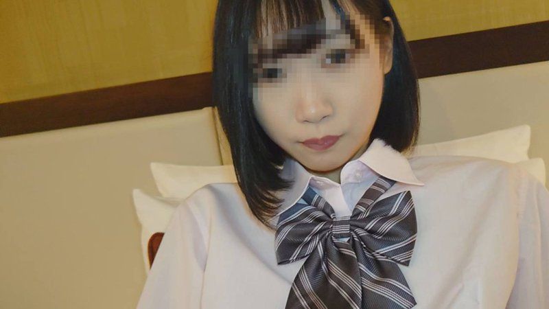 【無・制服扮演】與苗條模特兒美女再會、一見面就開始車內口交☆無套插入後再次中出